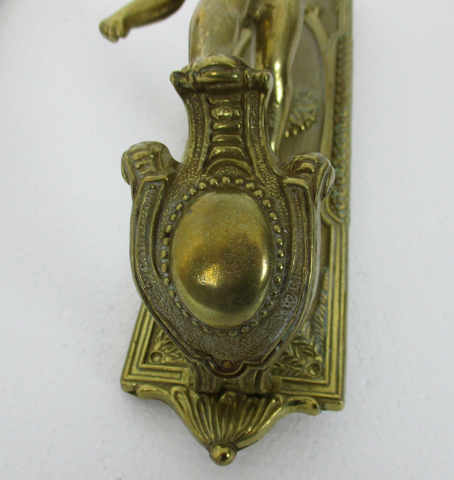 Pair Gorgeous Wall Mounted Sconces Candle Holders Putti Cherub Angels Brass photo Home Decor