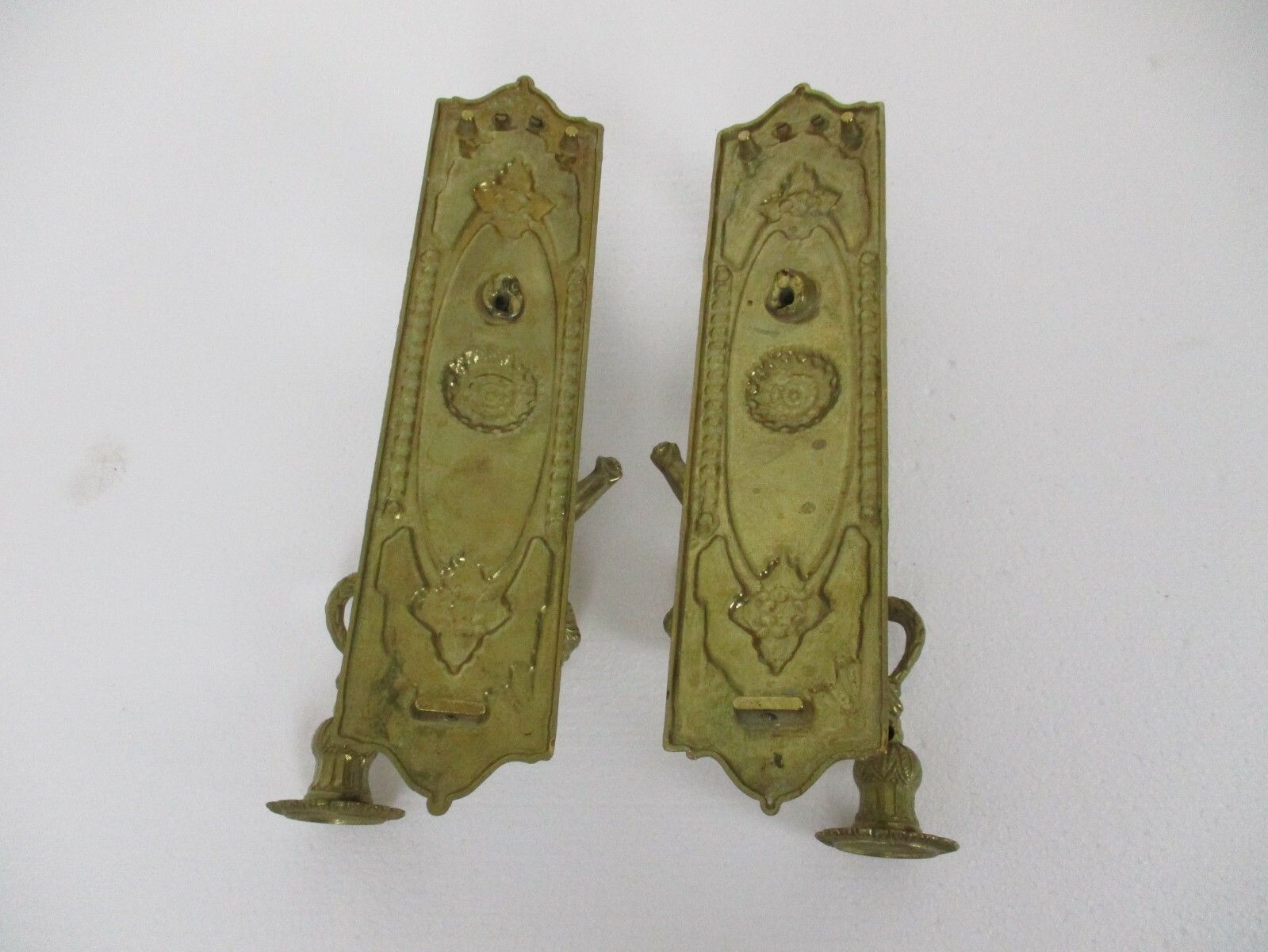 Pair Gorgeous Wall Mounted Sconces Candle Holders Putti Cherub Angels Brass photo buy