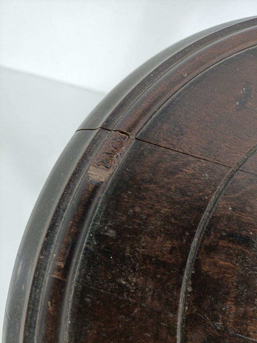 Art Deco Two Tier Pedestal Plant Stand Carved Wood Antique Side Table Barn Style photo 162.0