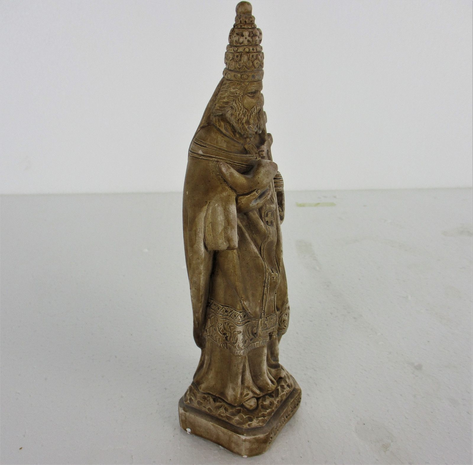 Htf Statue  Saint Pope Cornelius Patron Saint Horn Collector Plaster photo 101.0