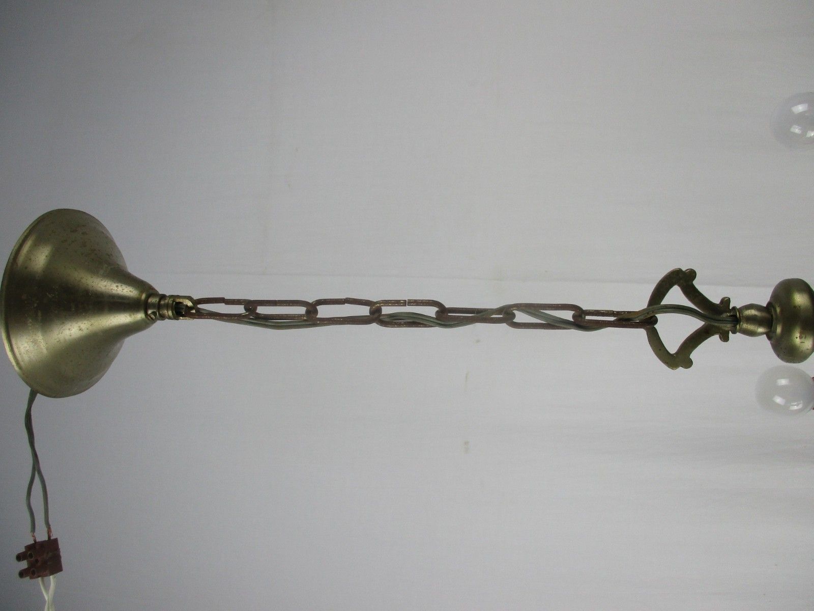 photo furniture Chandelier 6 Lights Arms Ceiling Light Lamp Metal Tin Look Hobnails Very Rare