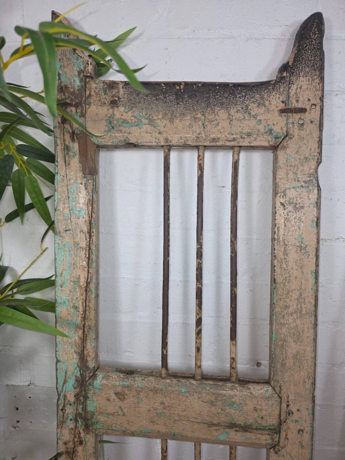 Old Pair Vintage Reclaimed Indian Wooden Iron Saloon Doors Shutters Garden Gates photo 175.0