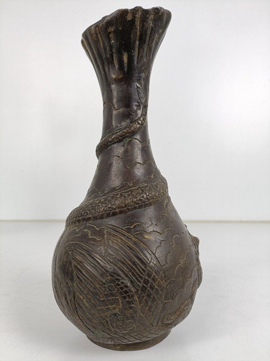 Bronze Dragon Vase Chinese Li Dynasty photo 647.0