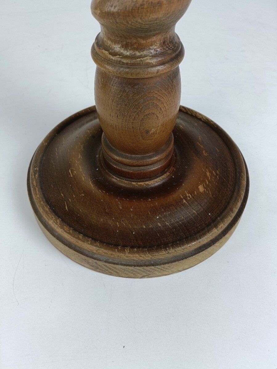Hand Carved Wood Pedestal Table Plant Flower Bonsai Stand Side Table Barley Twis photo buy