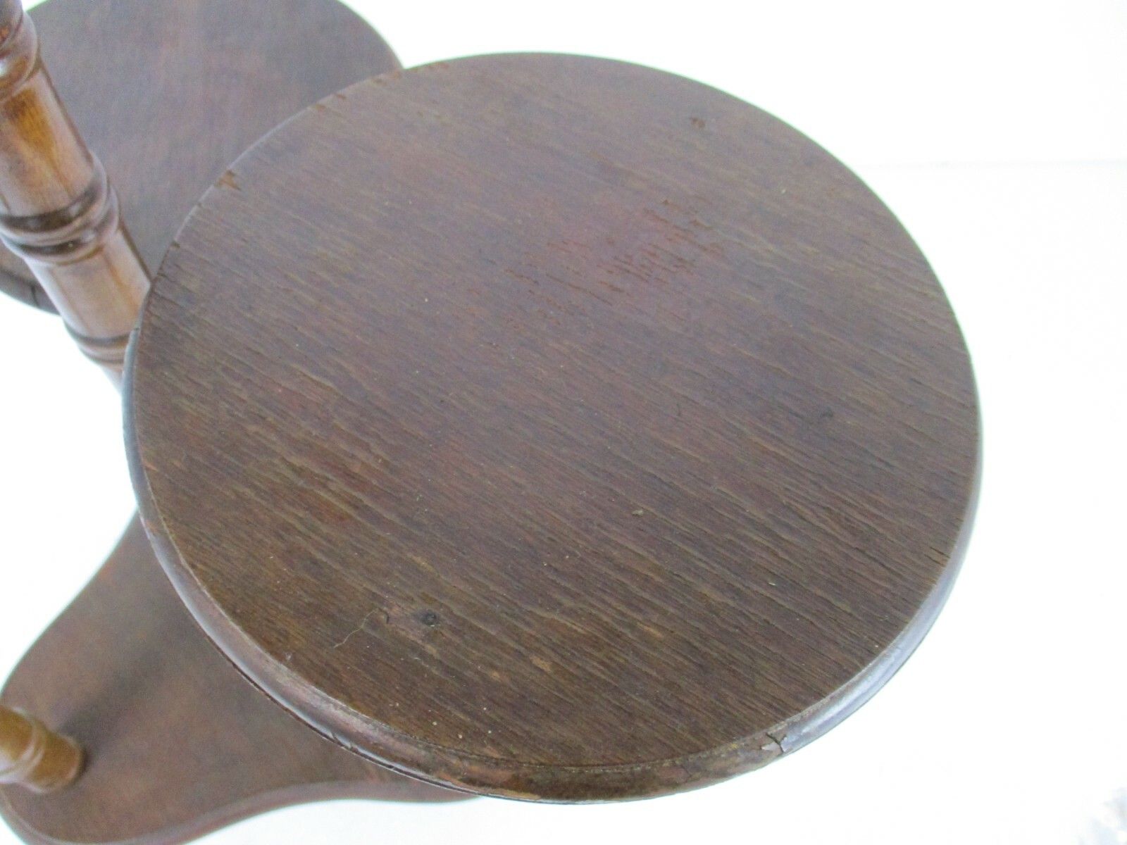 Xl Vintage 4 Tier Pedestal Table Plant Flower Stand Side Table Carved Wood Htf photo vinterior