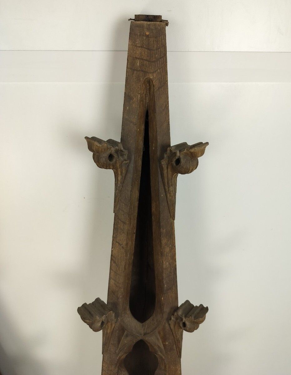 Gothic Antique Architectural Reclaimed Ornamental Wooden Pinacles Couple Wow Rar photo 970.0