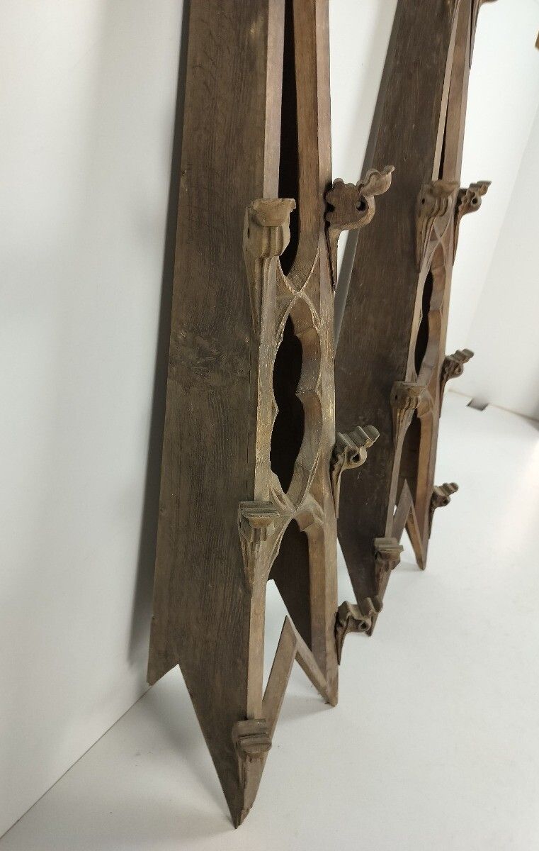 photo buy Gothic Antique Architectural Reclaimed Ornamental Wooden Pinacles Couple Wow Rar