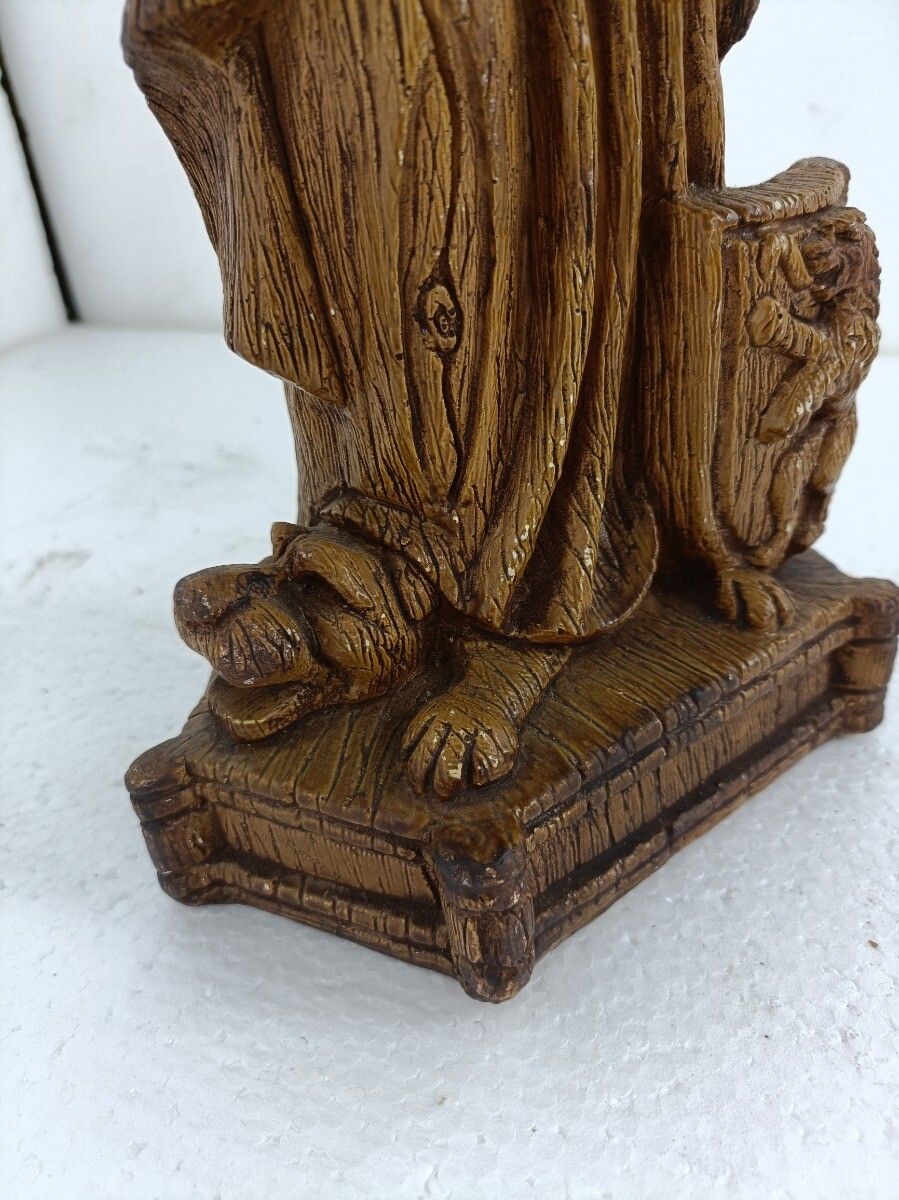 Statue Virgin Mary Madonna Notre Dame Of Flanders Dragon Lion Plaster Gothic Mer photo Art