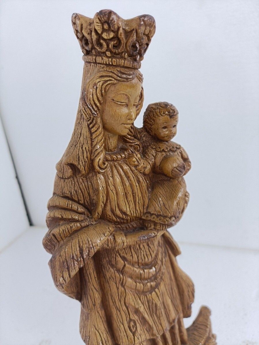 Statue Virgin Mary Madonna Notre Dame Of Flanders Dragon Lion Plaster Gothic Mer photo 162.0