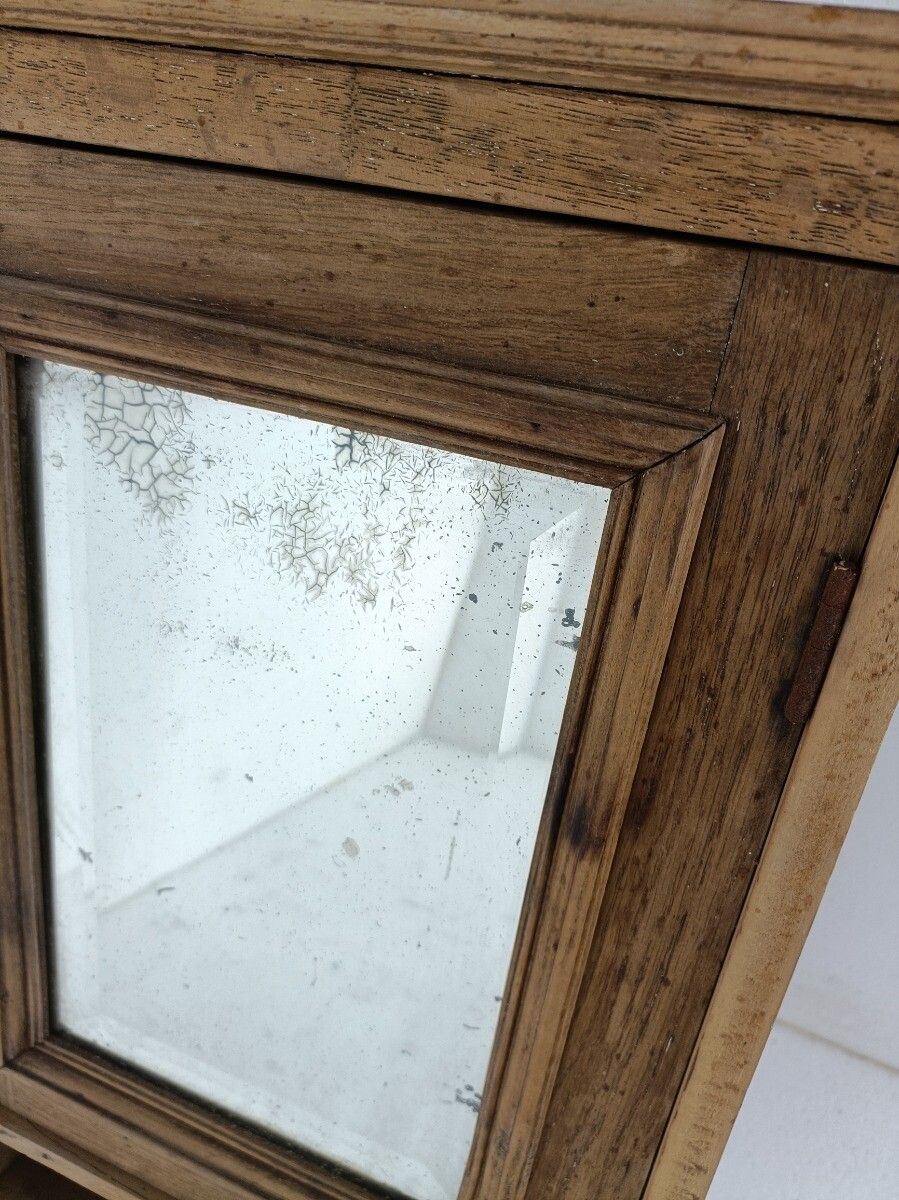 Medicine Cabinet Apothecary Antique Beveled Glass, Kitchen Bathroom Hanging photo Furniture