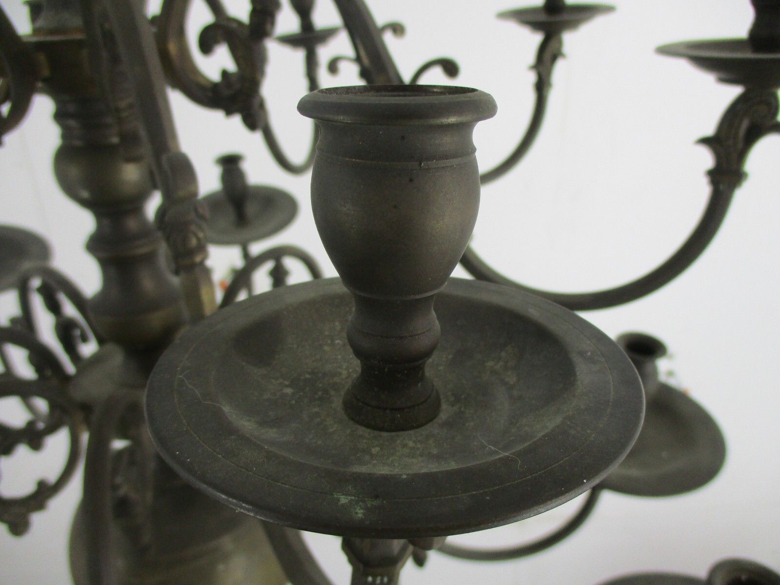 Gothic Castle Chandelier With 16 Candles Bronze Not Electrified 19thc Bonhommes photo buy