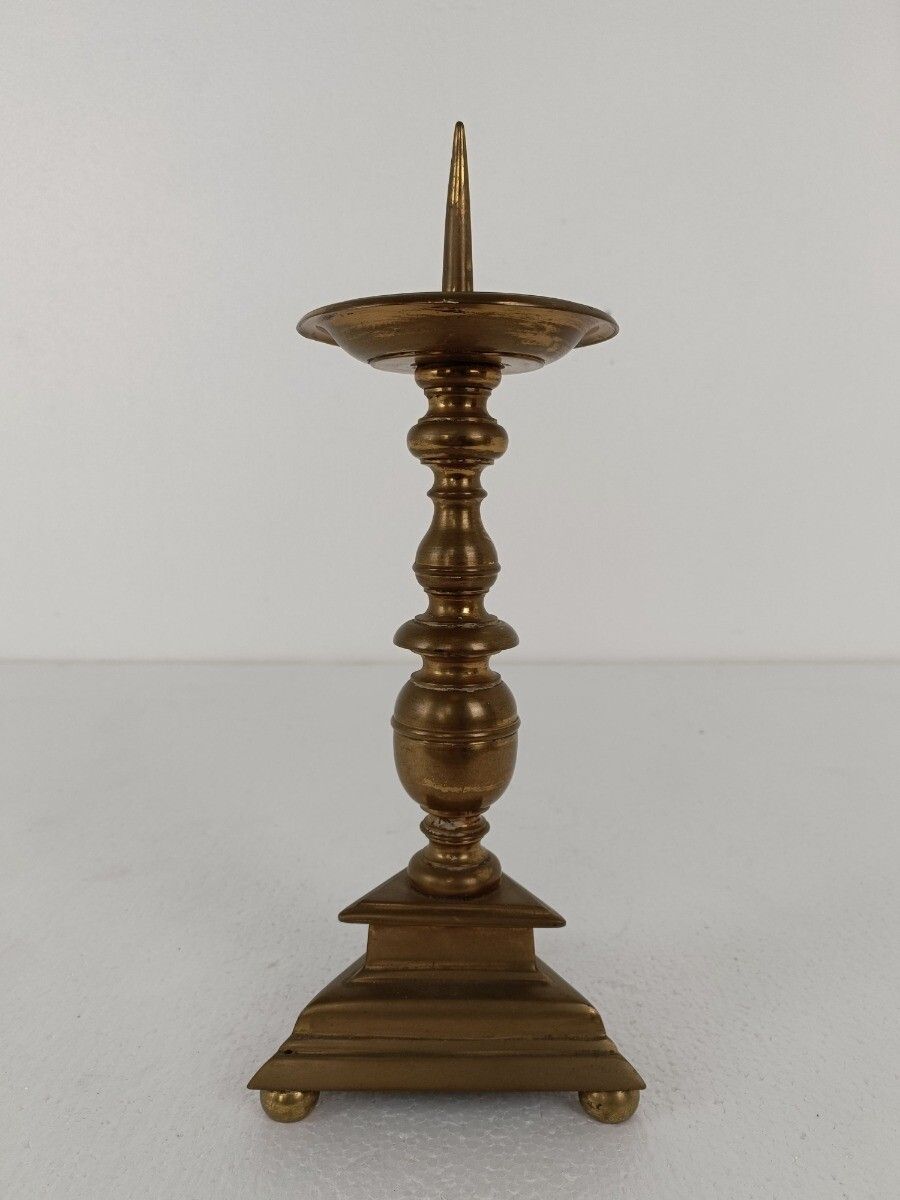 Antique Bronze Candle Holder Candle Stick, 19th Century Heavy photo furniture
