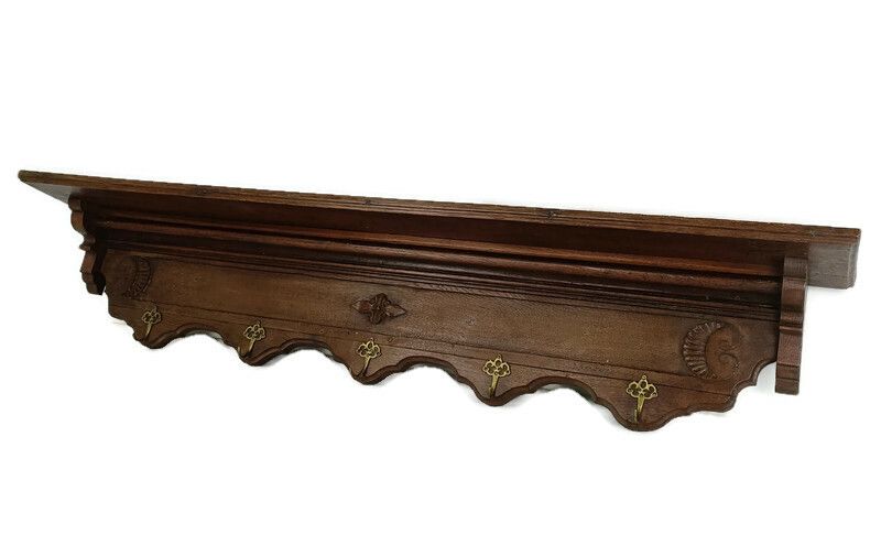 Gorgeous Antique Coat Rack Hat Rack Hand Carved Wood Xl French Oak 19th Century
