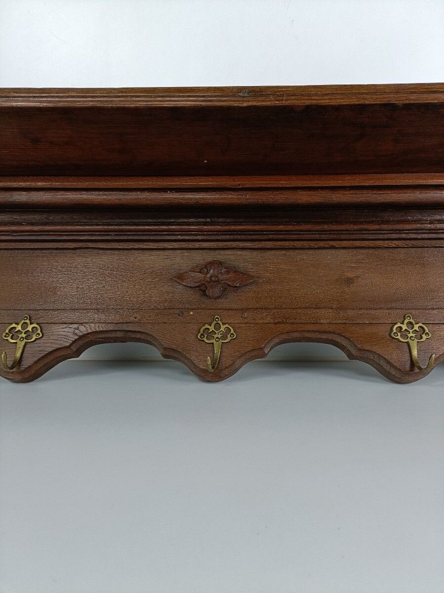 Gorgeous Antique Coat Rack Hat Rack Hand Carved Wood Xl French Oak 19th Century photo vinterior