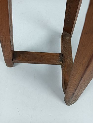 Furniture Milking Stool Pedestal Plant Stand Side Table Carved Wood Vintage Special Funky photo