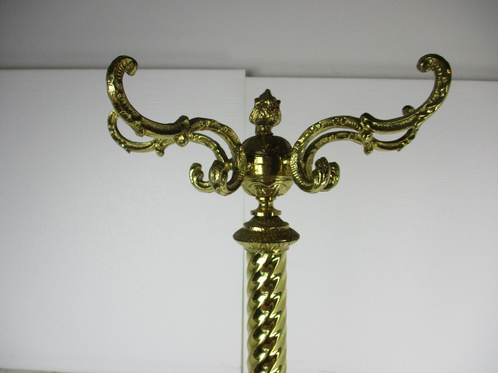 photo furniture Mid Century Modern Cast Brass Hall Tree Coat Hat Rack Marble Base Eyecatcher