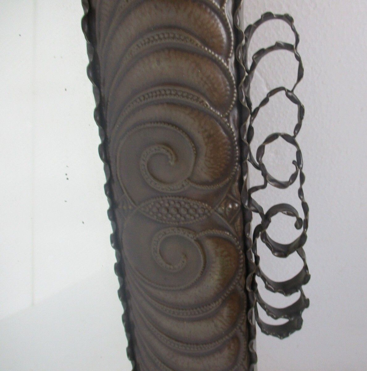 Large Gorgeous Mirror Hammered Brass Frame Hand Made Art Verlinden Lier Belgium photo Home Decor