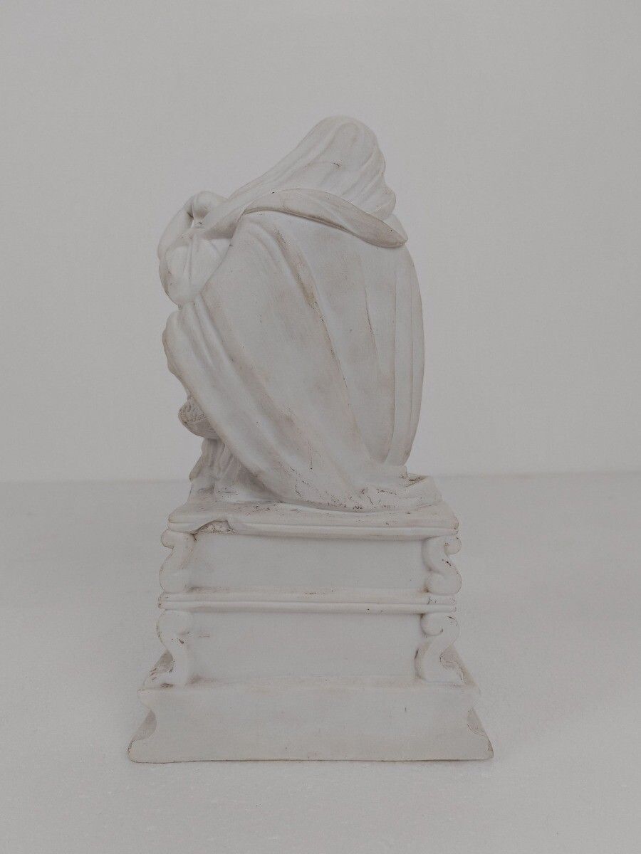 French Antique 1900 Bisque Statue Virgin Mary Our Lady Madonna Sedes Sapientiae photo 647.0