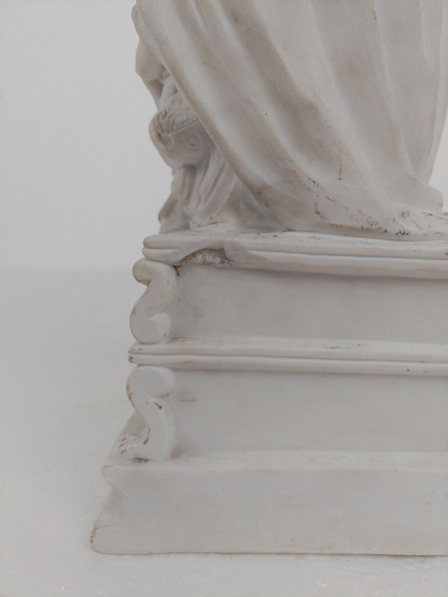 photo furniture French Antique 1900 Bisque Statue Virgin Mary Our Lady Madonna Sedes Sapientiae