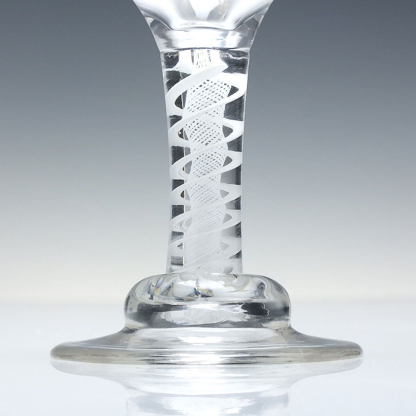 Rare Short Stem Opaque Twist Wine Glass With A Helmet C1760 photo for sale