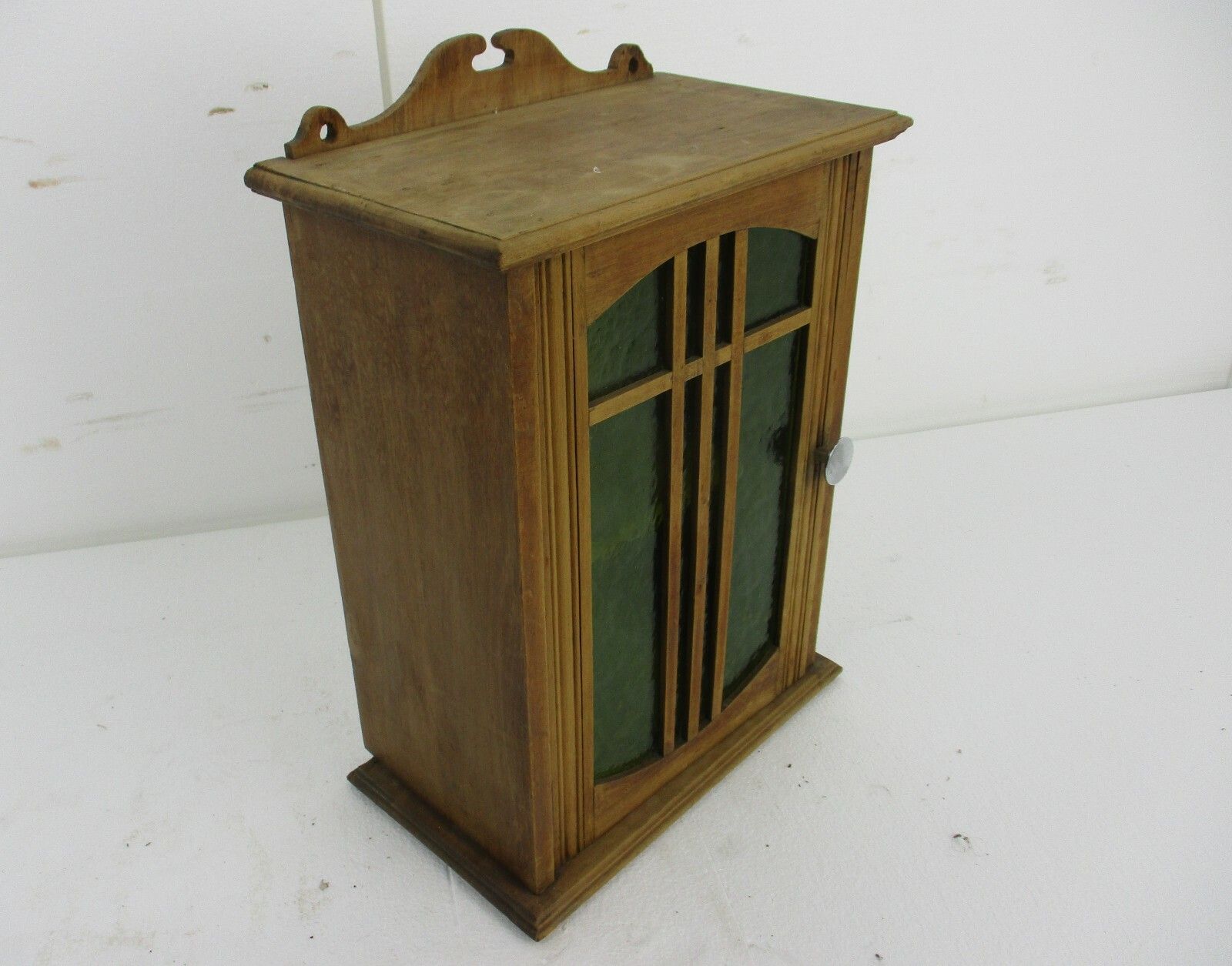 Apothecary Bathroom Medicine Kitchen Cabinet Wood Art Deco Green Glass Gorgeous photo Furniture