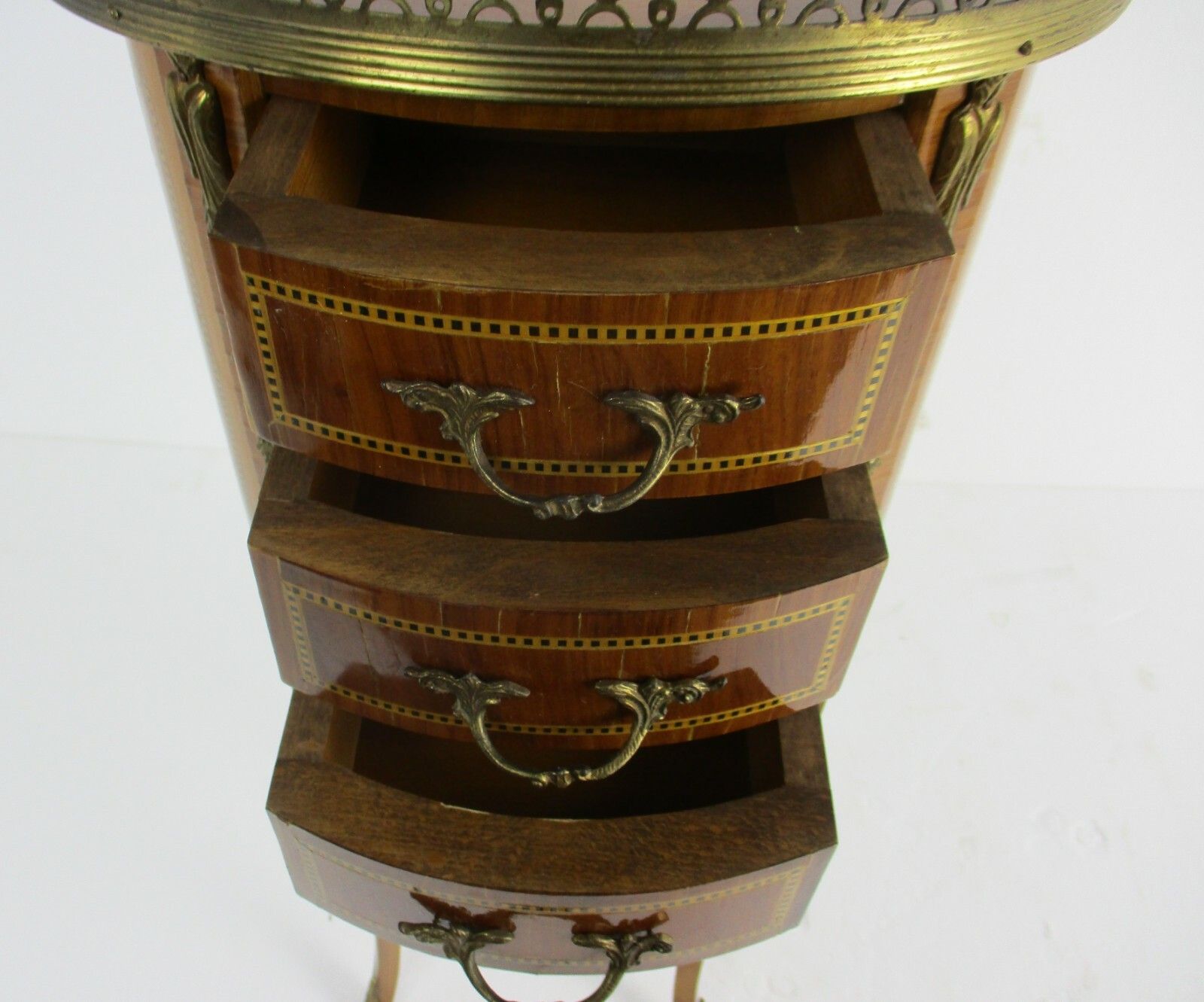 Gorgeous Marquetry Inlay Chest Of Drawers Dresser Cabinet Wood Italian Farmhouse photo vintage