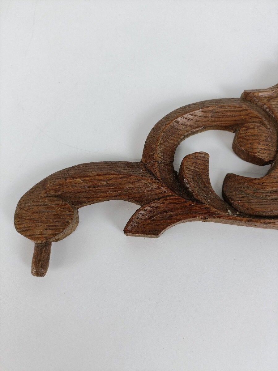Antique Corbel Hand Carved Wood  Architectural Reclaimed France Panel Pediment S photo Home Decor