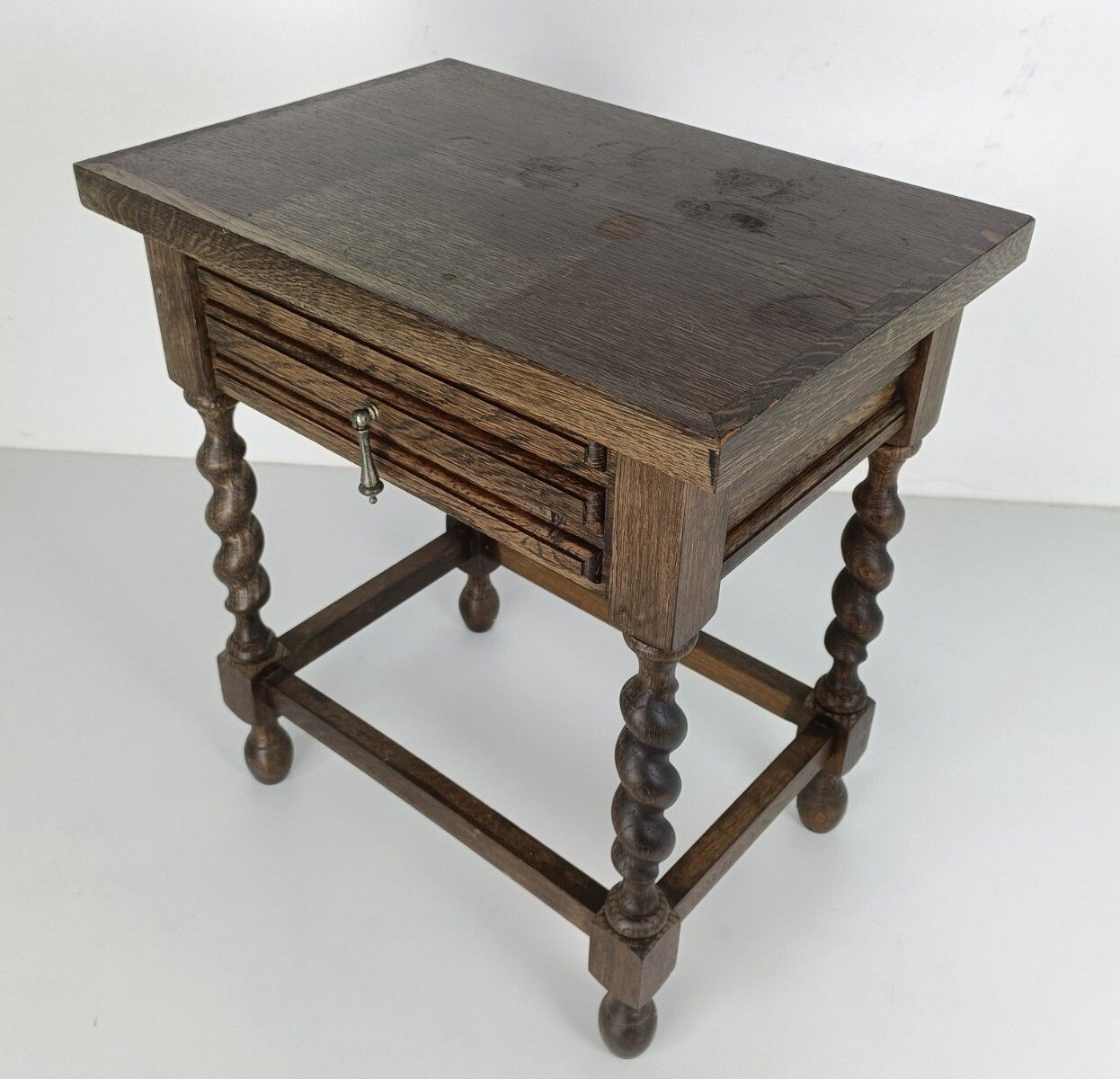 Barley Twist Wooden Side Table Desk Barn Country Style Mid Century Stunning Ra photo 607.0