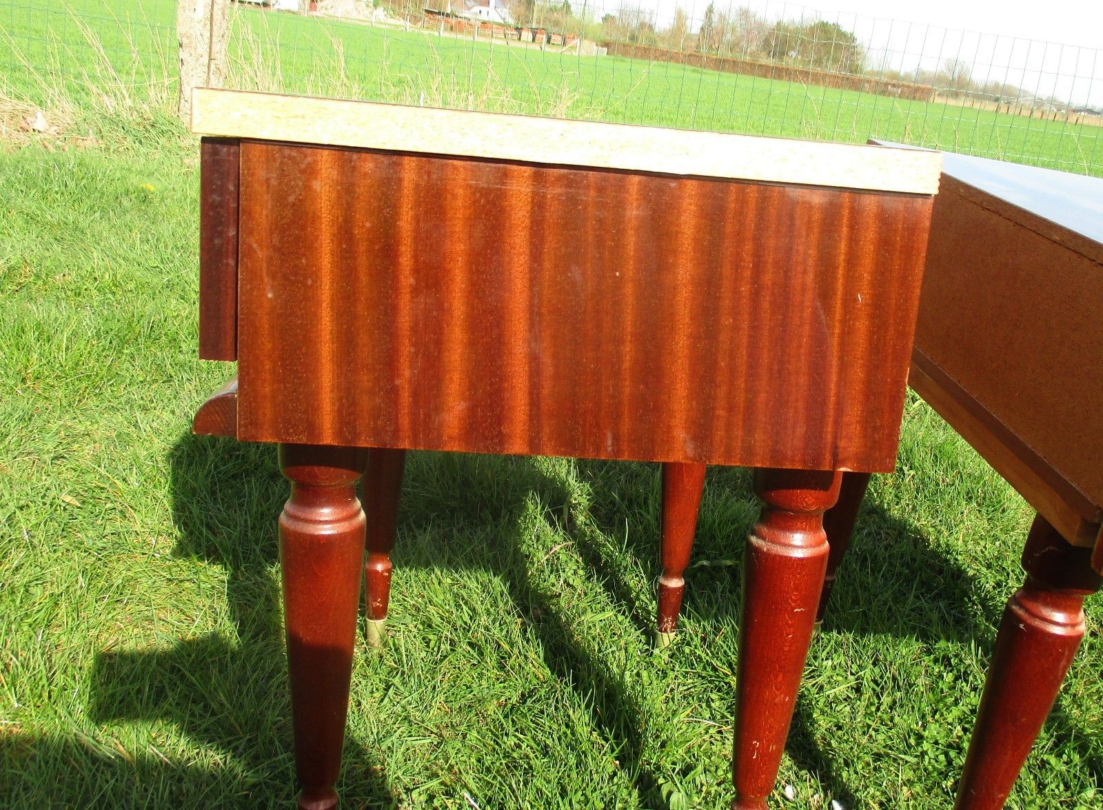 Pair Couple Vintage Nightstands End Tables Mid Century Modern Authentic photo vinterior