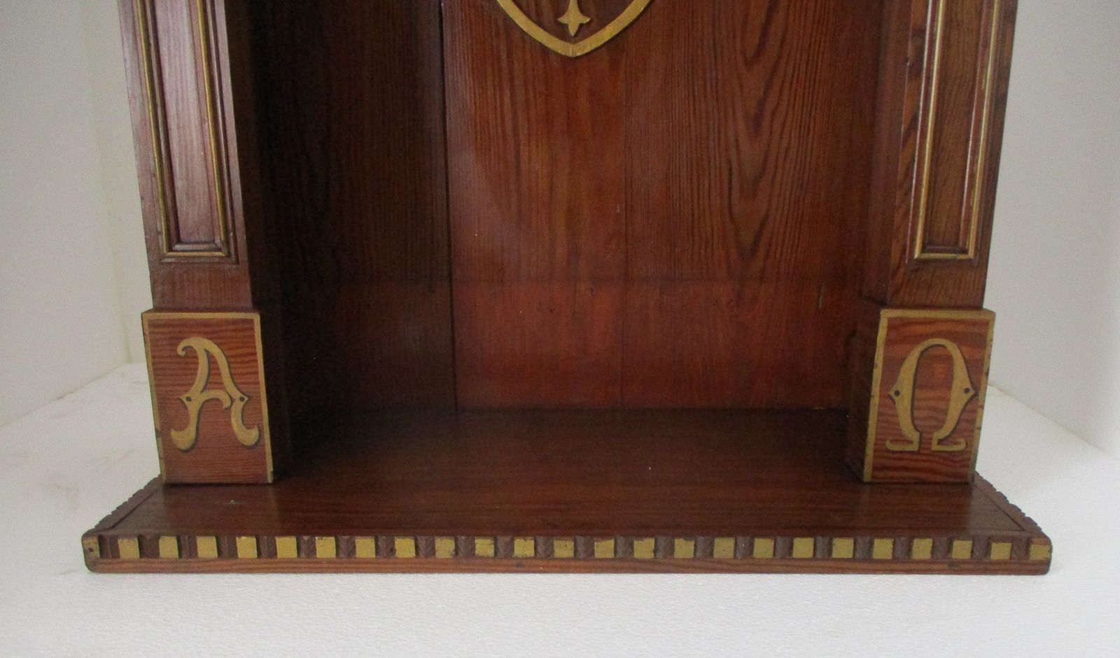 Gothic Gorgeous Wooden Ornate Chapel For Statue Pitch Pine Inlay Antique Stunnin photo 768.0