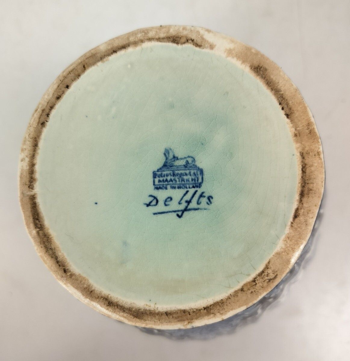 Royal Sphinx Maastricht Marked Delft Vase Urn Blue White Foo Dog  Medium Height photo 142.0