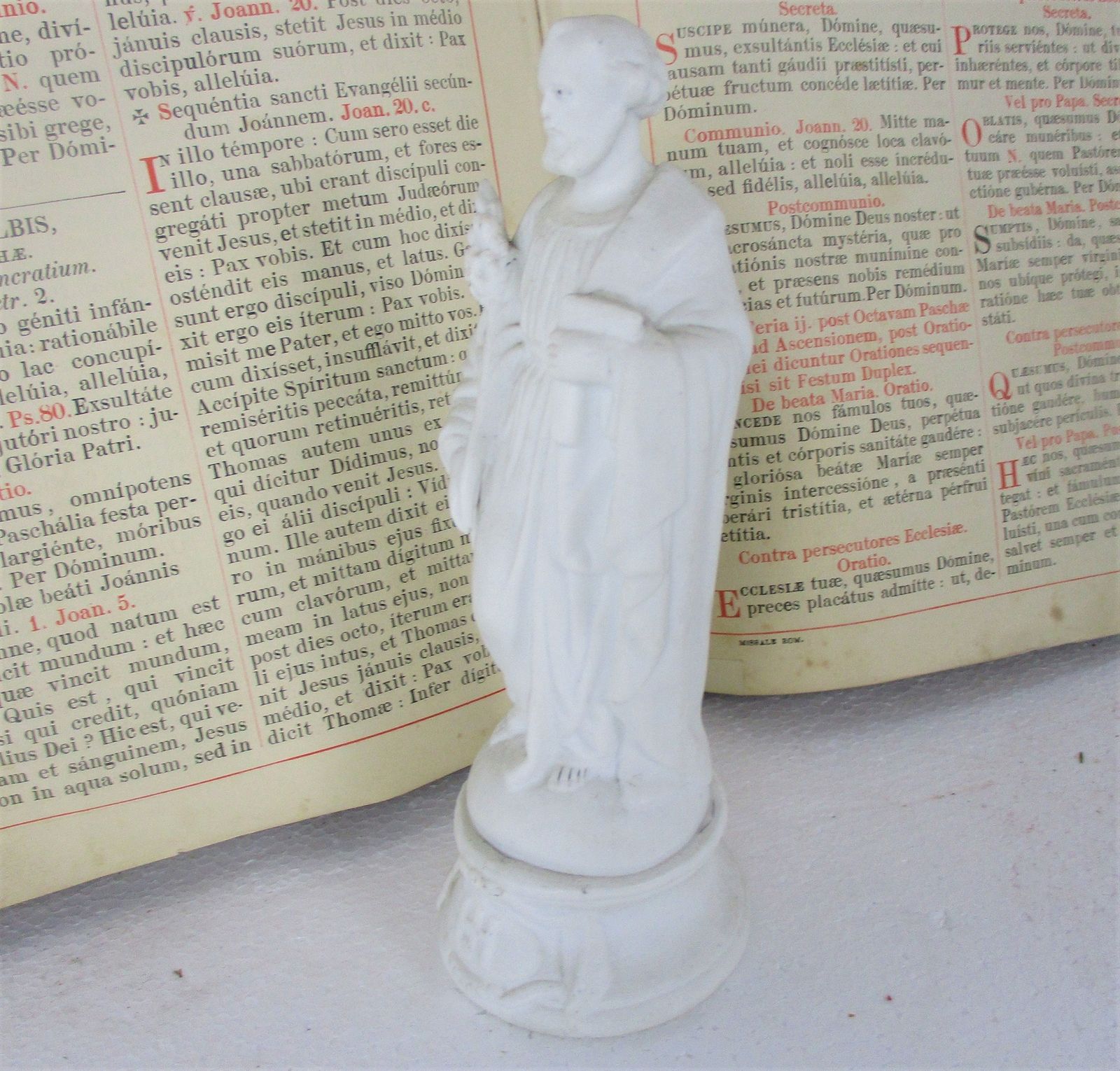 Antique Bisque Porcelain Statue Saint St Joseph Carpenter Protector Of Houses 8. photo for sale