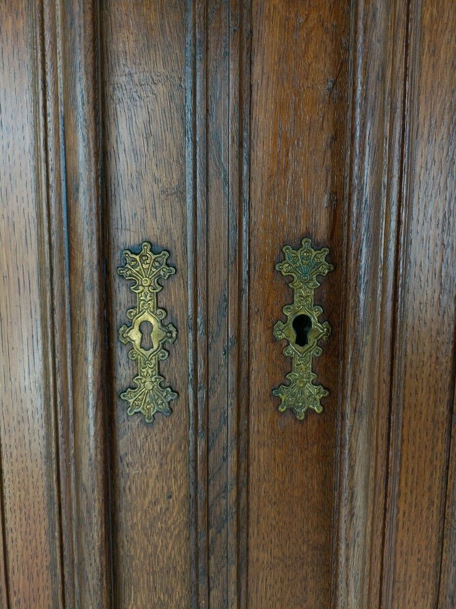 photo furniture Pair French Hand Carved Wood Oak Door Panels Reclaimed Architectural Flower Bask