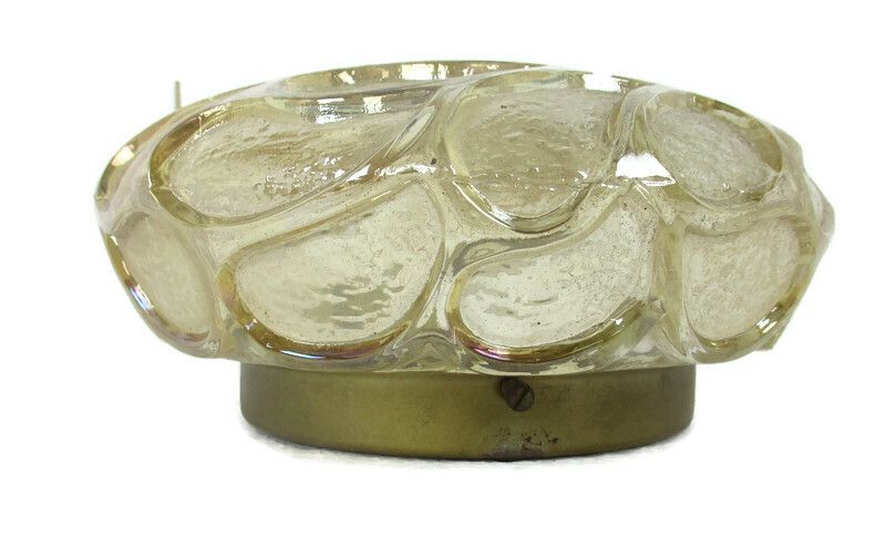 Round Glass Flush Mount Sconce Lamp Champagne Color Era Helena Tynell 1 Light