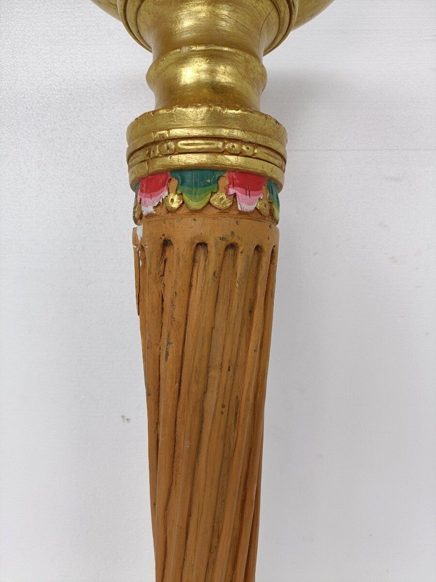 Wooden  Polychrome Side Wine Display Table Pedestal Plant Bonsai Flower Stand photo Furniture