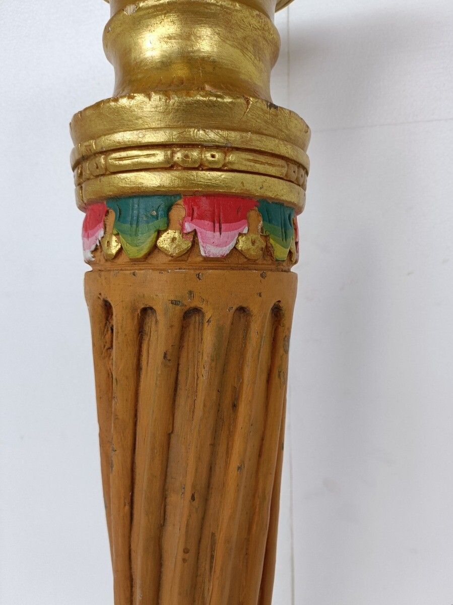 Wooden  Polychrome Side Wine Display Table Pedestal Plant Bonsai Flower Stand photo buy