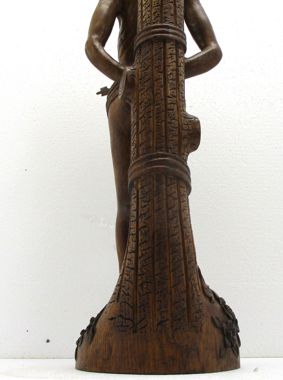 L Hand Carved Wooden Statue Saint Sebastian Martyr Saint Sculpture Collector Wow photo 768.0