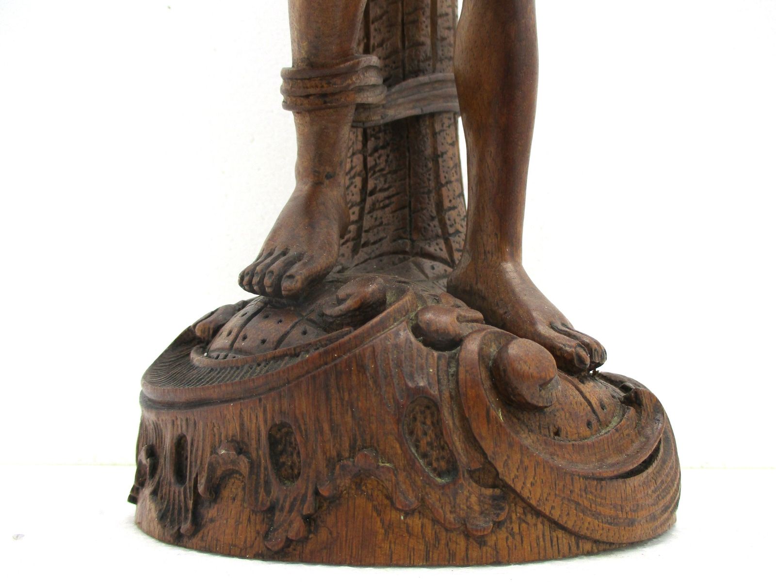 L Hand Carved Wooden Statue Saint Sebastian Martyr Saint Sculpture Collector Wow photo vinterior