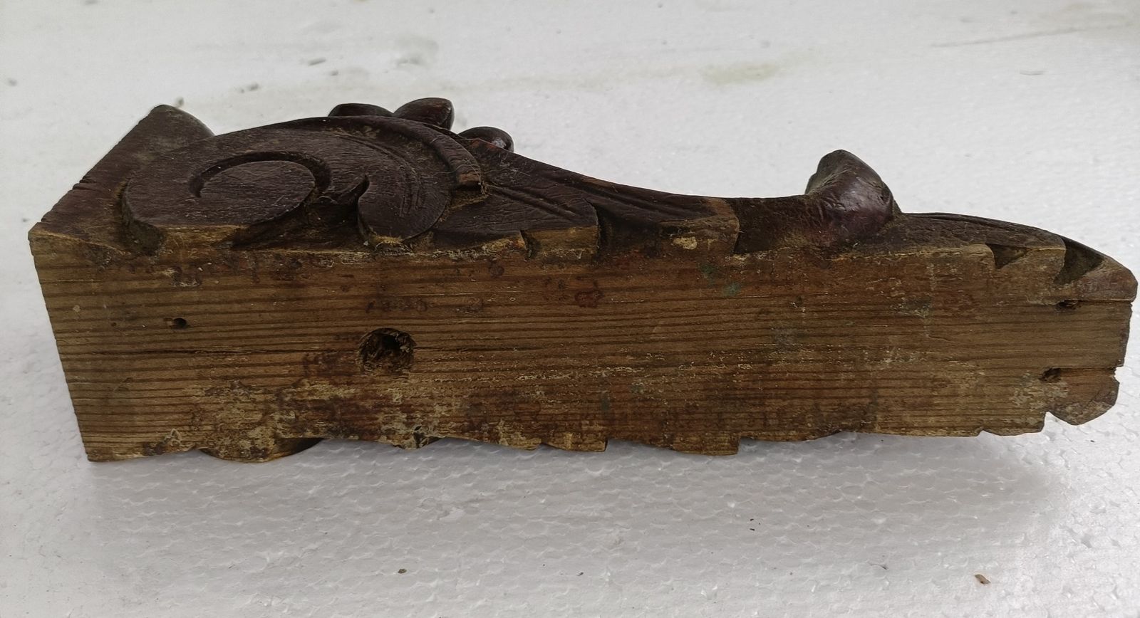 Antique French Carved Wood  Reclaimed Architectural Trim Pediment Salvage Finial photo buy