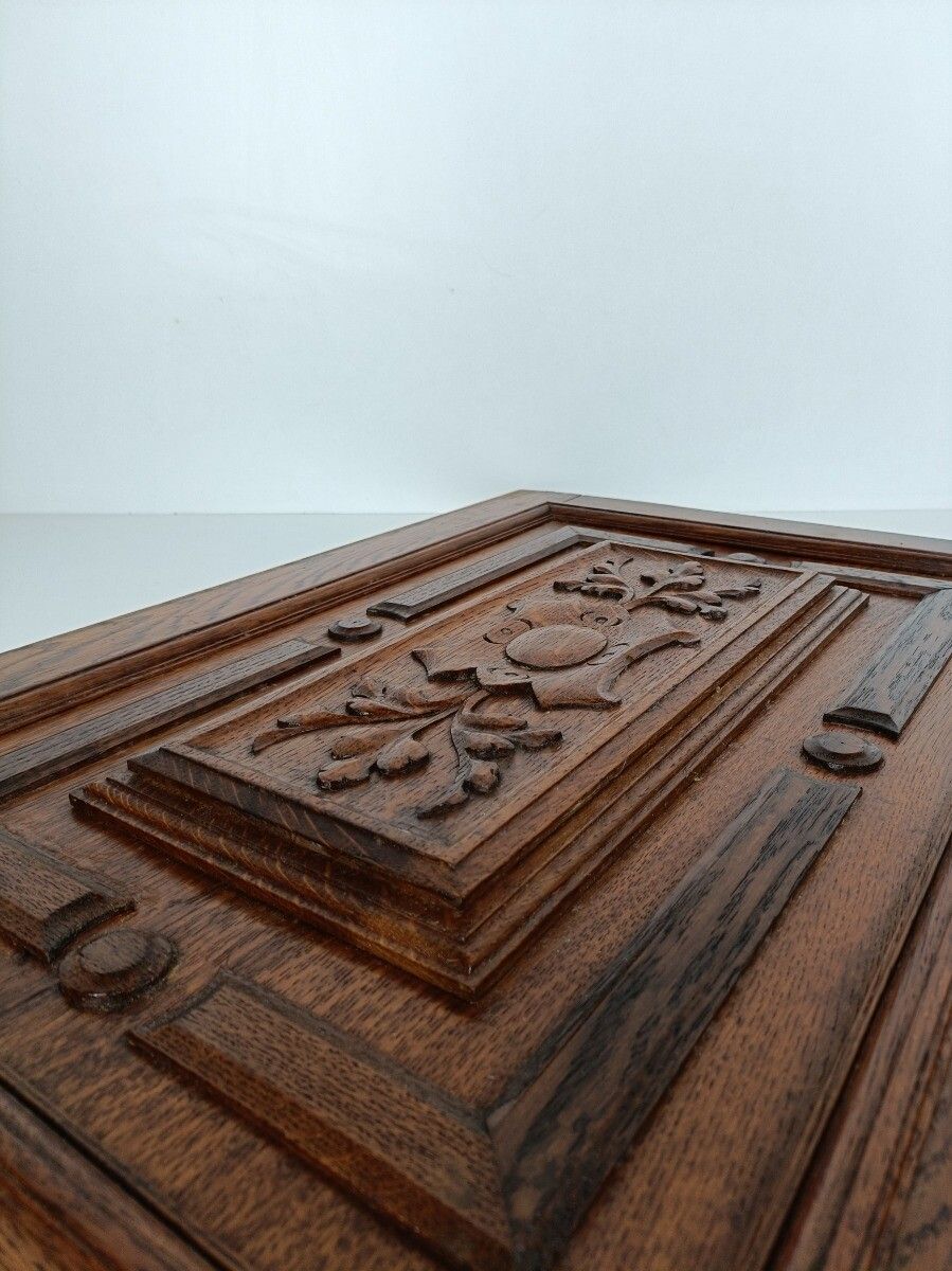 Antique Gorgeous Door Panels Cabinet Hand Carved Ornate Wood Oak Reclaimed Archi photo vintage