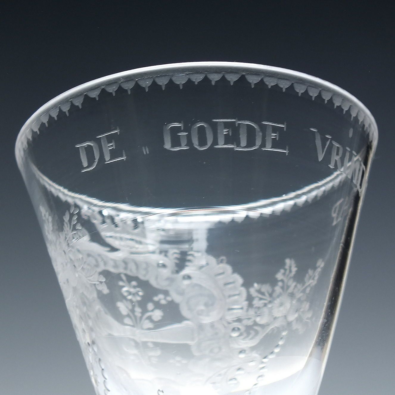 18th Century Engraved Light Baluster Wine Glass C1750 photo 1975.0