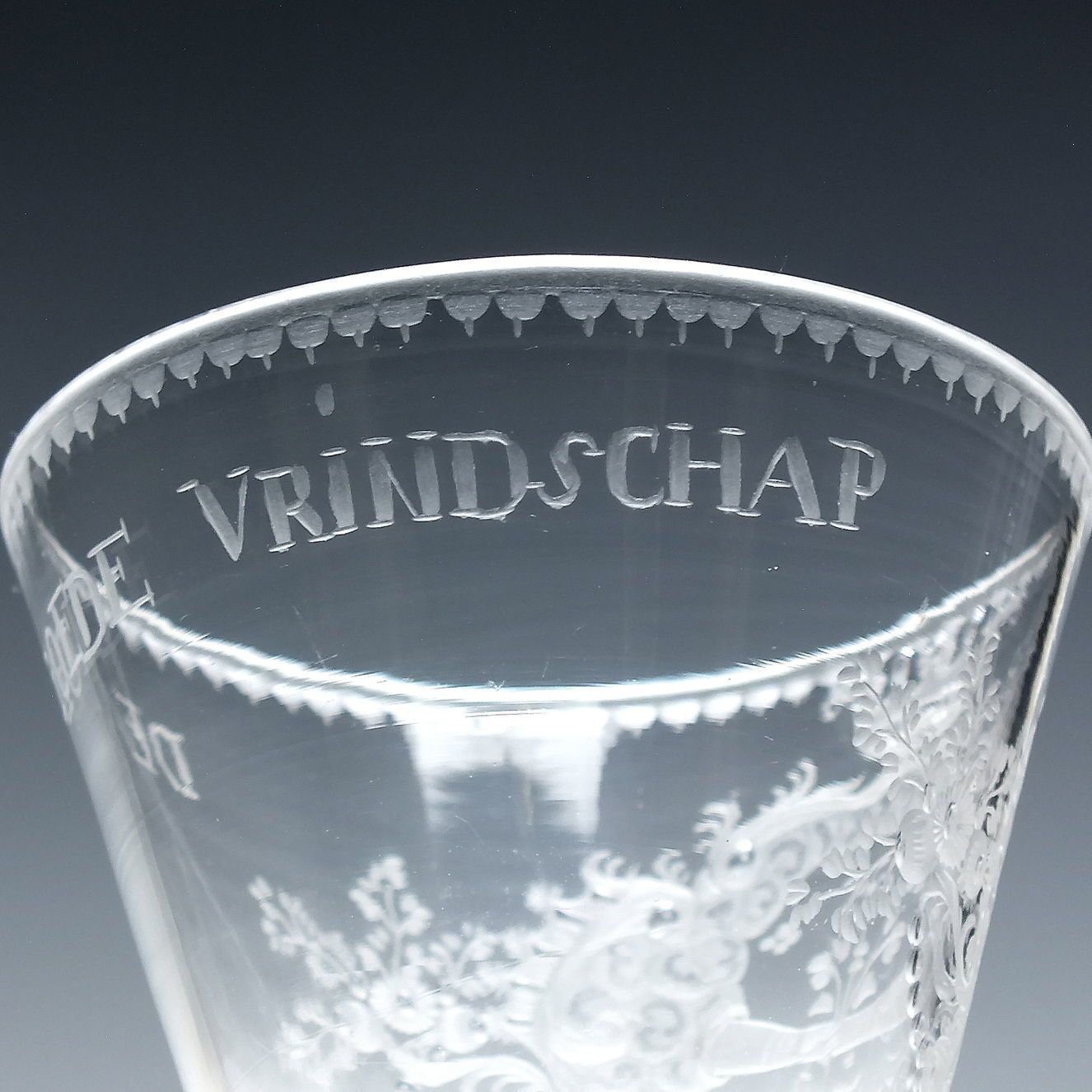 18th Century Engraved Light Baluster Wine Glass C1750 photo vinterior