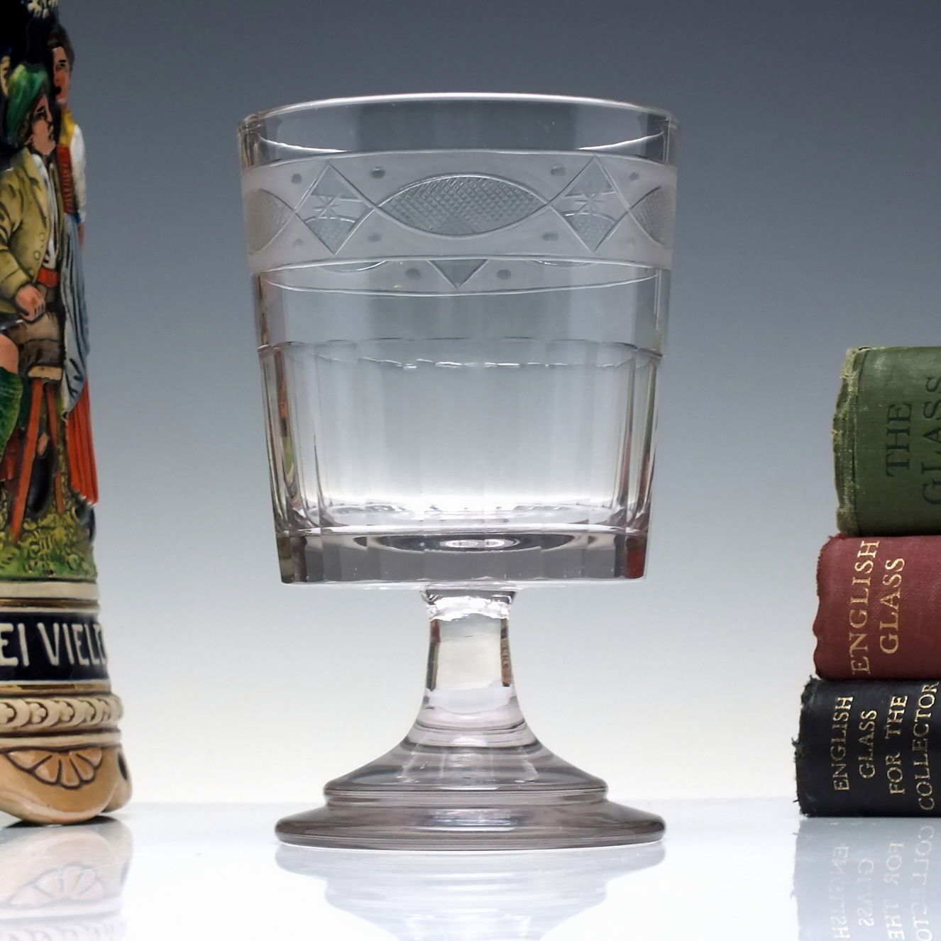 Georgian Anglo Irish Bucket Bowl Cut Rummer Glass C1820
