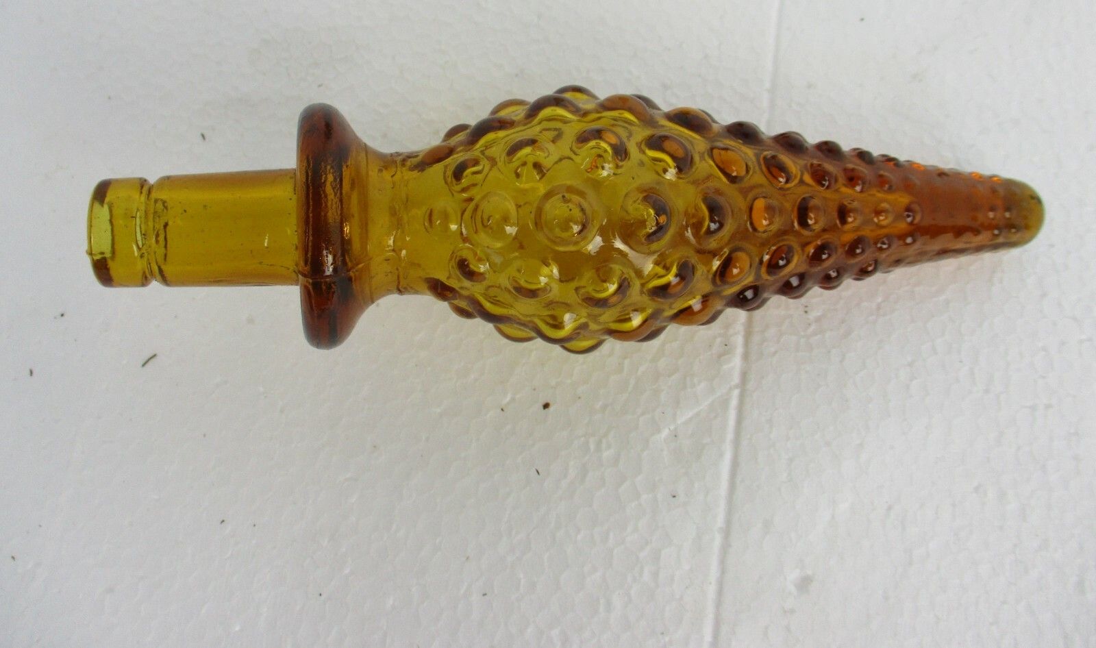 Vintage Art Bubbled Glass  Amber Brown Empoli  Bottle Italian Grapes  Italian photo Home Decor