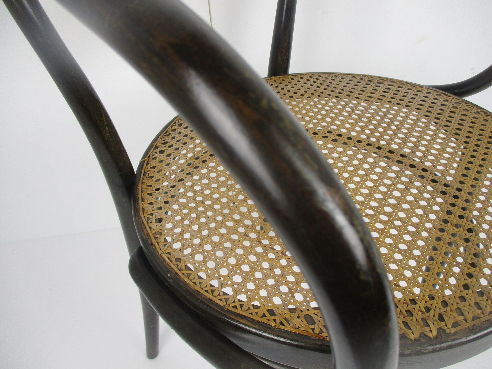 Thonet Style Loung Arm Chair Bistro Ice Cream Parlor Cane Rush Seating Plywood W photo Furniture