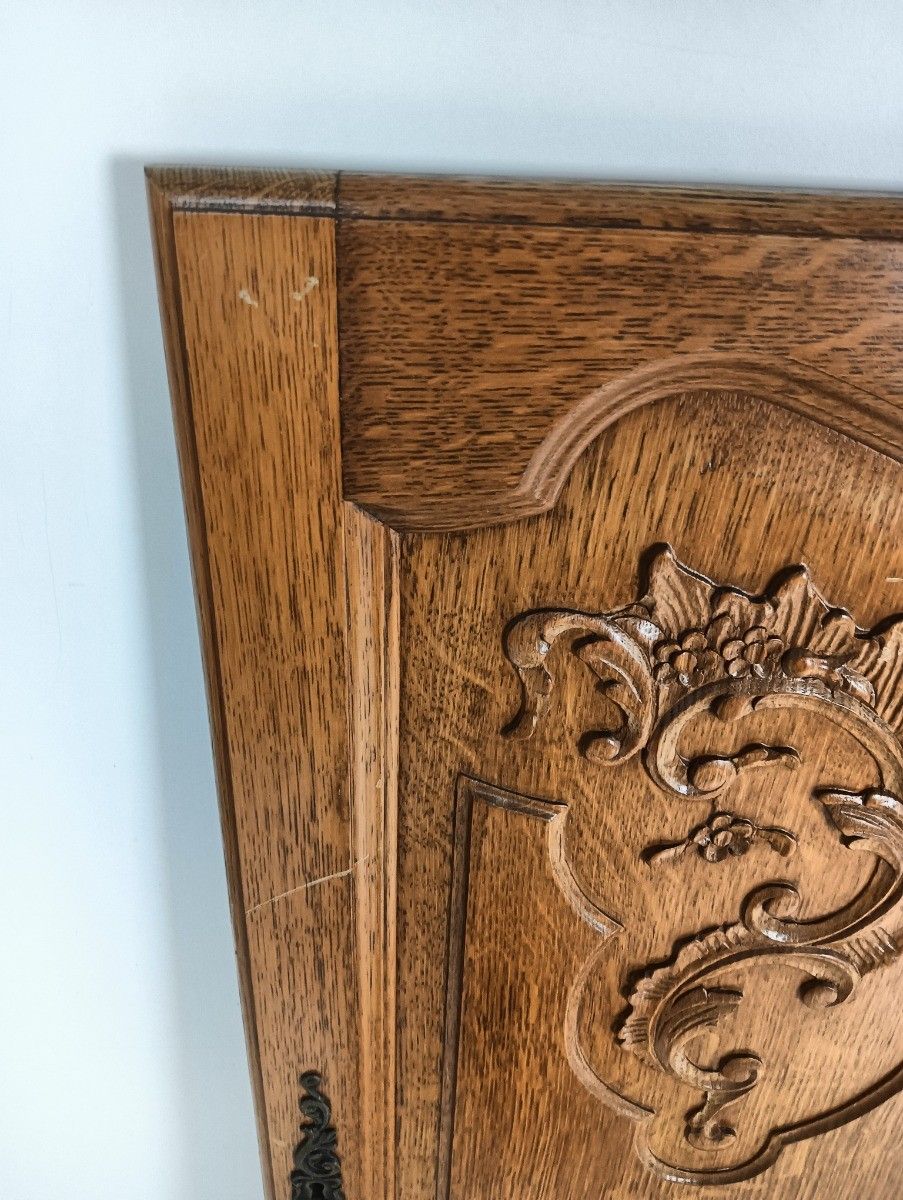Couple Antique Hand Carved Wooden Door Panels Reclaimed Architectural Salvaged photo furniture