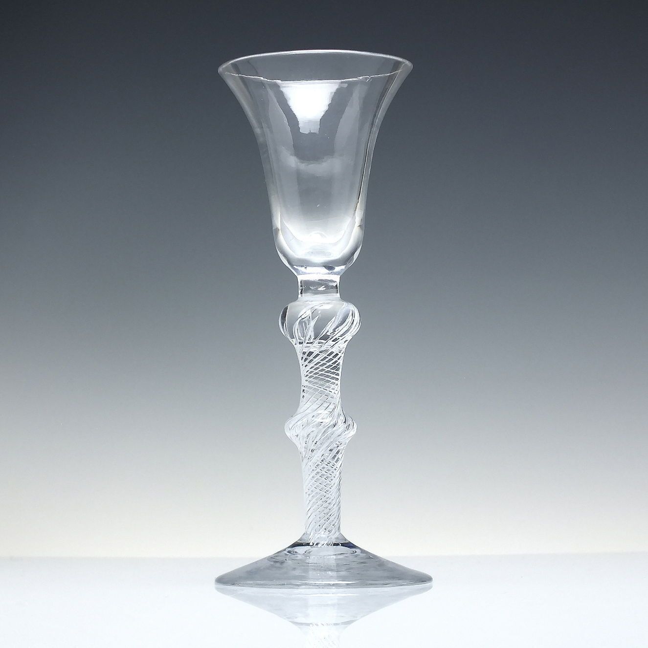 18th Century Bell Bowl Double Knop Air Twist Wine Glass C1750 photo furniture