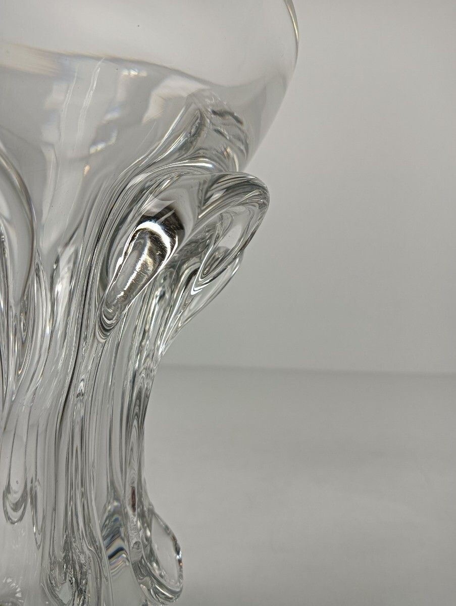 Luxurious Val St Lambert Crystal Large Vase Art Glass Art Deco Vintage Belgian D photo for sale