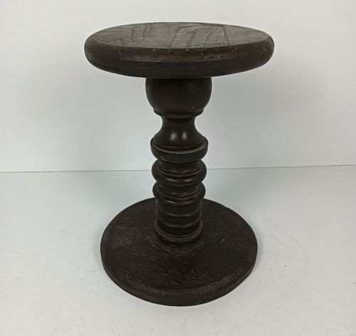 Wooden Rustic Pedestal Plant Stand Side Table Barn Farmhouse Style Vintage photo 89.0