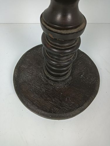 Wooden Rustic Pedestal Plant Stand Side Table Barn Farmhouse Style Vintage photo vintage